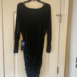 Bebe midi back rouched dress nwt